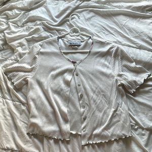 Shair Aide II button up crop shirt, vintage, fits medium(size 10)